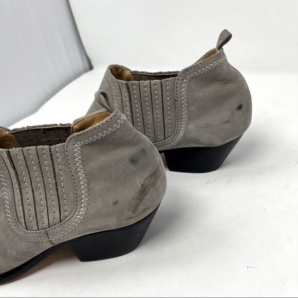 SCHUTZ Grey Nubuck Western Pointed Toe Booties 8 - Picture 3 of 7